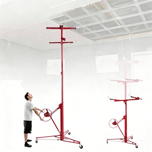 RRrawgff Elevador Placas Pladur Herramientas para Pladur, MAX.h 350/470 cm, Altura de Trabajo de 68 kg, Carga Máxima de 290 cm, Ancho de Carga, Ayuda de Montaje