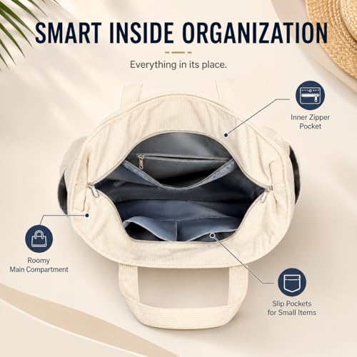 Image of LEDAOU Large Beach Bag Women Waterproof Sandproof Zipper Beach Tote Pool Bag for Swim Gym Grocery Travel with Wet Pocket