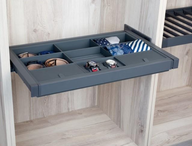 AZERODESIGN- Organizador Armario Extraible- Organizador Joyas- Organizador Complementos-Color Antracita-Extraccion Total (MODULO DE 60)