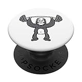 Gorilla Lifting Weights Weightlifting Barbell Gift Funny Ape PopSockets Grip and Stand for Phones and Tablets