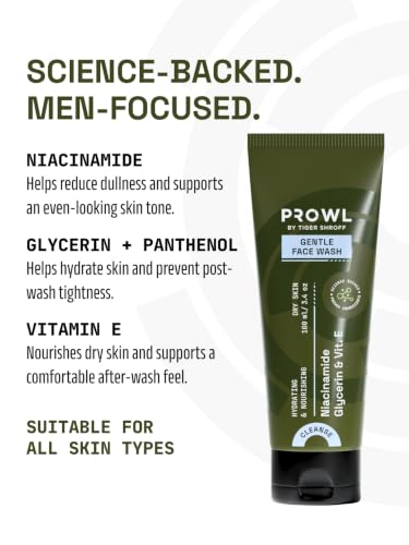 Image of PROWL by Tiger Shroff Gentle Man Facewash with Niacinamide, Glycerin, Vit E