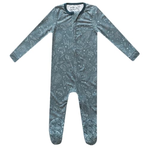 Image of Copper Pearl Hogwarts Zip-Up Footie Baby Pajamas: Ultra-Soft Boys & Girls Pajamas, Premium Knit Fabric in Stylish Prints, Tag-Free with Two-Way Zipper, Newborn to 24 Months