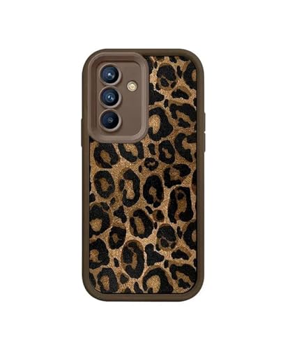 Coque Galaxy A16 5G motif léopard chic pour femme, silicone souple marron au quotidien