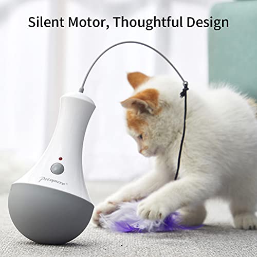 TOPETZON Interactive Cat Toys for Indoor Cat Feather Toys,Automatic Pet Exercise Toys,Electronic Motion/Moving Tumbler… - Image 4