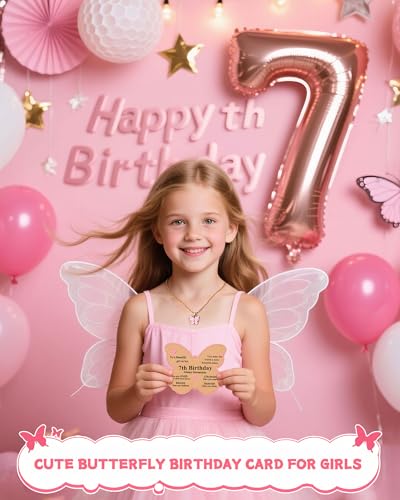 UNGENT THEM Happy 6th 7th 8th Birthday Gifts – Beautiful Girl Butterfly Necklace, You Make the World Brighter3