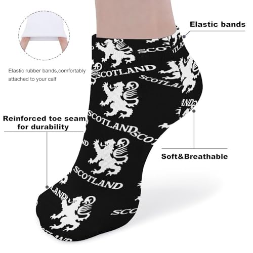 Lion Rampant Scotland Scottish Men's Ankle Socks Womens Low Cut Crew Sock for Athletic Running One Size3