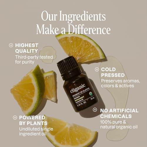 Image of Cliganic Organic Bergamot Essential Oil, 100% Pure Natural for Aromatherapy | Non-GMO Verified