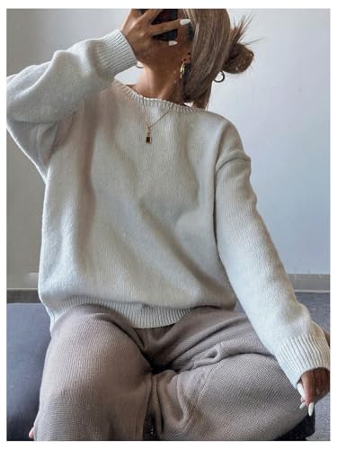 GORGLITTER Women's Bow Tie Backless Chunky Sweater Cut Out Long Sleeve Crewneck Oversized Fall Knitwear Tops4