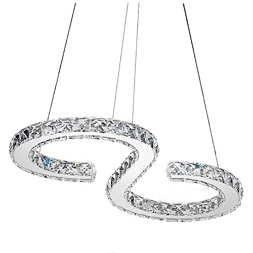Chandelier LED en acier inoxydable et cristal haut de gamme au design postmodern