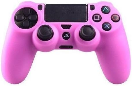 Goliton 2X Silicone rubber soft case Gel skin cover Compatible with Sony PlayStation 4 PS4 Controller (Pink)
