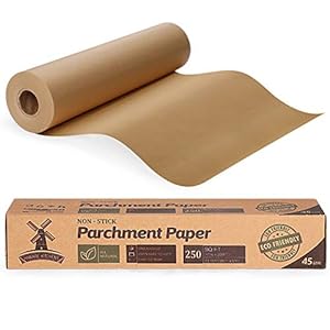 Unbleached Parchment Paper for Baking, 15 in x 200 ft, 250 Sq.Ft, Baking Paper, Non-Stick Parchment Paper Roll for Baking, Cooking, Grilling, Air Fryer and Steaming
