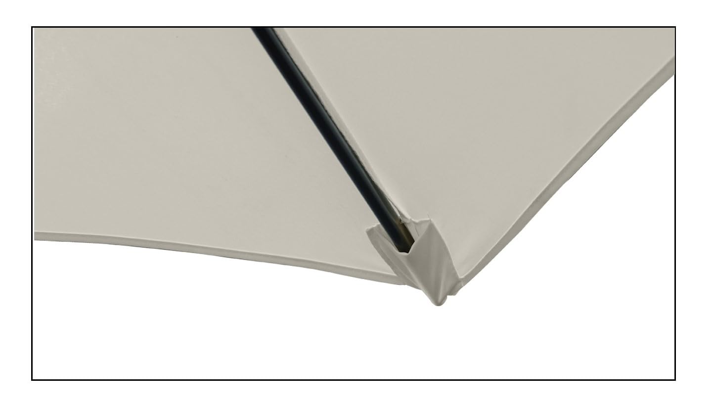 SOMBRILLA Parasol para Exterior UV50+, 300cm de Diámetro, 245cm de Altura, Beige. Parasol de Aluminio con manivela, 3 Metros de diámetro para Exterior. En Beige.