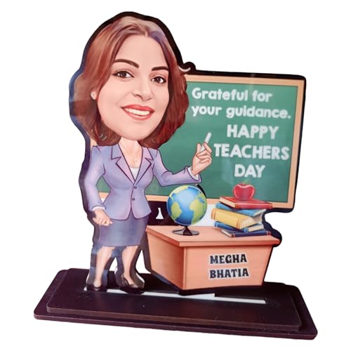 Personalized Teacher Caricature | 7 Inch | Ideal Gift for Male an...