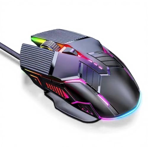 Image of Game Wired Luminous Mouse Silent USB Mouse with RGB Lighting for Desktop, Office & Gaming Use 1.2m Cable Length & Laptop Compatible Designed for Ergonomic Comfort
