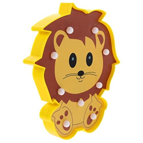 Vaguelly Cartoon Lion LED Night Light Unique Decorative Lamp for Bedrooms Battery Operated Aesthetic Light Present for Birthdays Special Occasions for Nursery