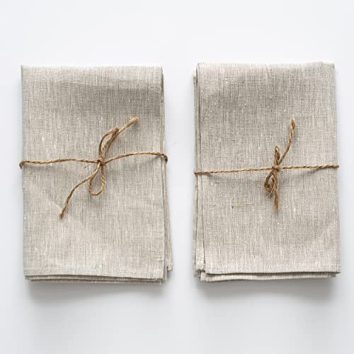 Varvara Home Serviette de Cuisine | Lot de 2 torchons en Lin Torchons de Cuisine | Robuste, Pratique, 100% Lin, 50 x 70 cm, Naturel Clair