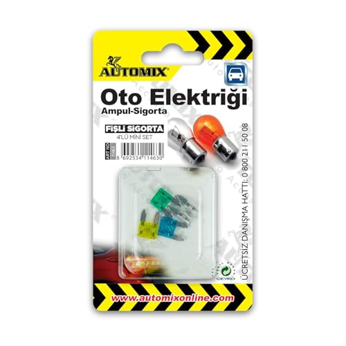 Mini Fişli Sigorta 4'lü Paket Araç Elektrik Sistemleri için