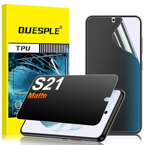 QUESPLE 2 Pack for Samsung Galaxy S21 Anti-Glare Matte Privacy Screen Protector 6.2 inch Smooth and Responsive Touch Flexible EPU Film [Support Fingerprint Unlock] [Self-Healing] [Not Glass]