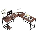 DlandHome L-Shaped Computer Desk 59 inches x 59 inches, Composite Wood and Metal, Home Office PC...