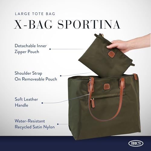 Image of Bric's X-Collection Sportina Large 3-in-1 Tote Bag, Water-Resistant Carry-On w /Pass-Through, Adjustable Strap & Pouch
