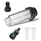 Zyiphor Wasserfilter inkl. Ersatzsieb, Wasser Vorfilter, Wasserfilter Wohnmobil Wohnmobilausstattung mit 3/4 Zoll Schnelladapter und Regulierventil, mit Wasserfilter Filtereinsatz, für Gartenpumpe