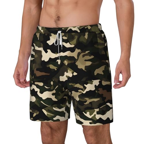 Pantalones cortos de natación para hombre de camuflaje casual de playa 2