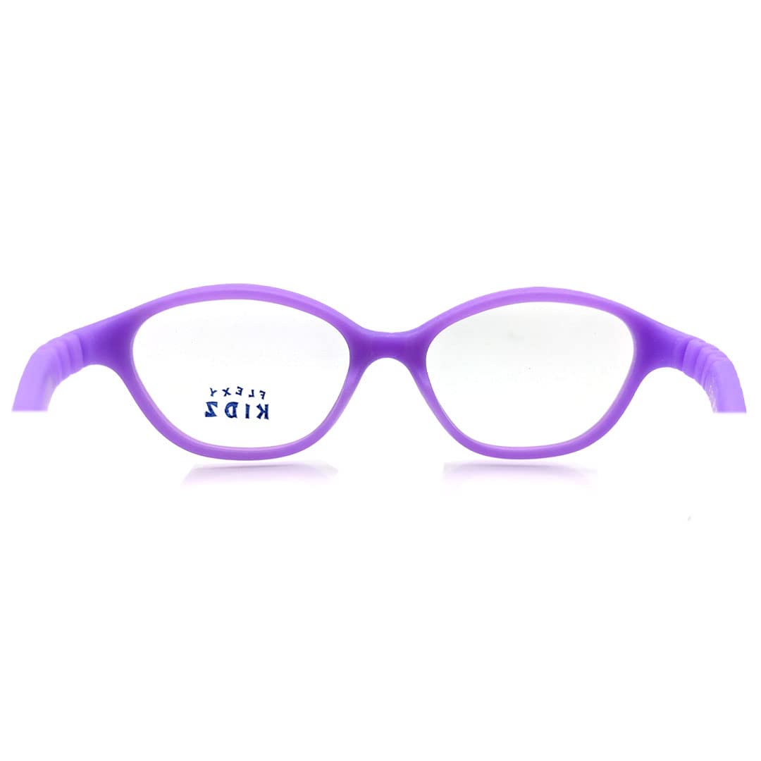 Flexi Kidz Blue Light Blocking Anti Glare Zero Power Unbreakable Eyeglasses Spectacle Frame Protection From TV Mobile Laptop Computer for Kids Girls Boys Unisex With Antislip Silicone Band (Plum) - Image 3 thumbnail