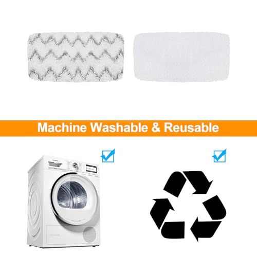 Image of 6 Pack 1543A Steam Mop Pads for Bissell PowerFresh Vac & Steam 2747A, Bissell Symphony Pet Steam Mop Pads 1132 1543 1652 1252 1606670 1543A 1632 1132A 1530 11326