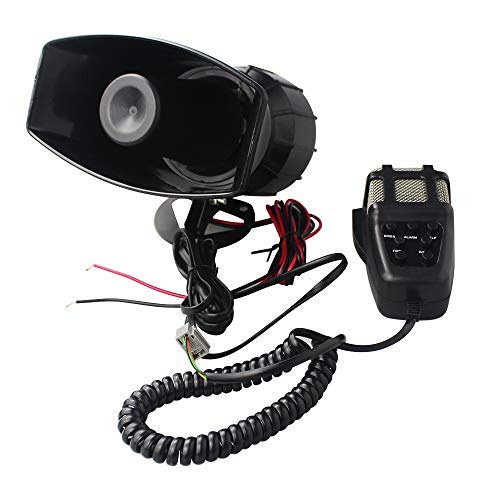 GAMPRO Car Siren Horn 12V 80W 7 Tone Sound Car Siren Vehicle Horn