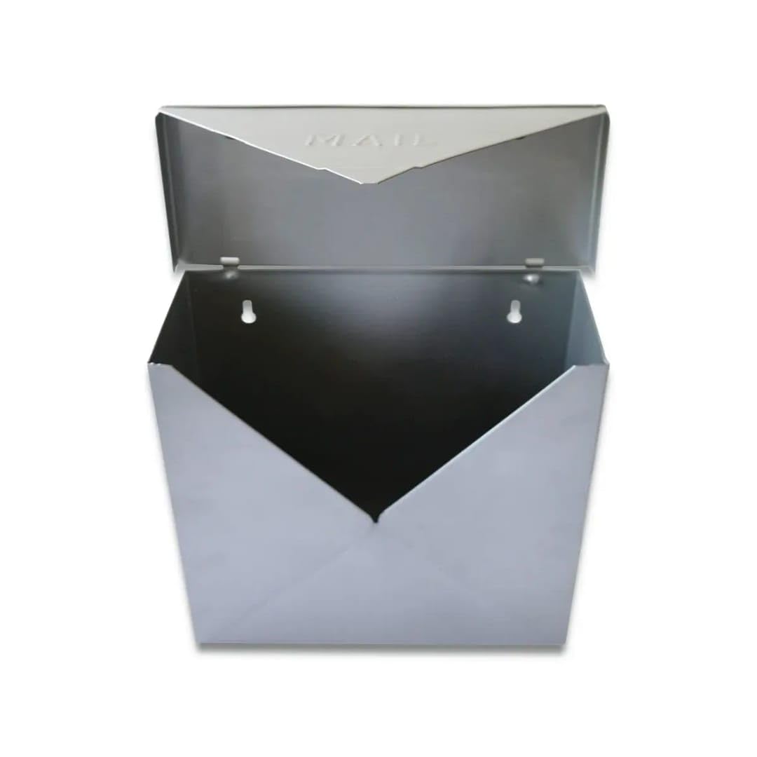 Wall-Mounted Metal Letterbox, Envelope Style, Large Capacity, Grey, Holds Standard and Legal Size Envelopes-image-42