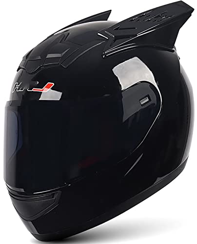 Girl Women Motorcycle Helmet Cat Ear Helmet FMVSS 218 DOT Approved Full Face Motorbike Helmet Four Season Flip-Up Helmets with Sun Visor for Street Bike Racing Motocross (4, L=(59~60CM))