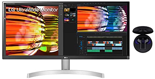Image of LG UltraWide 29 (73 cm) WFHD (2560 x 1080) IPS Display - 29WN600- White + LG Tone Free Wireless Earbuds and IPX4 Water Resistance (Black, FN6)