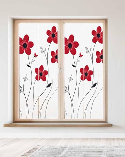 Película decorativa de ventana floral amarilla 23.6"x59" miniatura 1