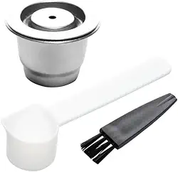 WOLFF - Cápsula Reutilizável para Café Espresso de Metal com Escova e Medidor