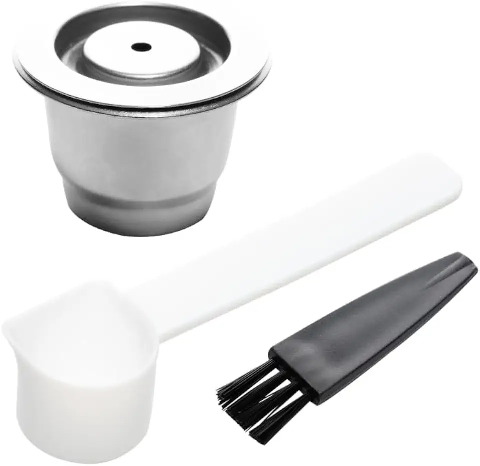 WOLFF - Cápsula Reutilizável para Café Espresso de Metal com Escova e Medidor