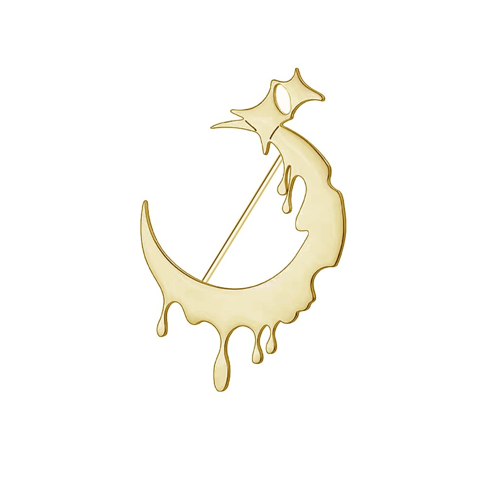 Lava Moon Star Brooches Pins Delicate Minimalist Stars Teardrop Brooch Classic for Women Men Girls Dainty Elegant Lapel Pins Dress Suit Ceremony Clothes Accessories Jewelry Valentine's Day Christmas Birthday Gifts