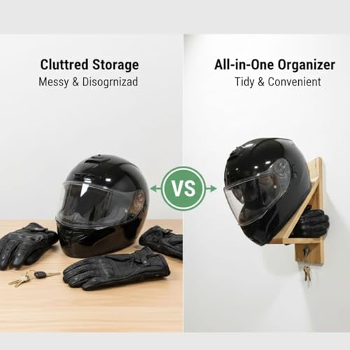 AMAZBIRD Wooden Helmet Wall Mount Organizer - Image 5