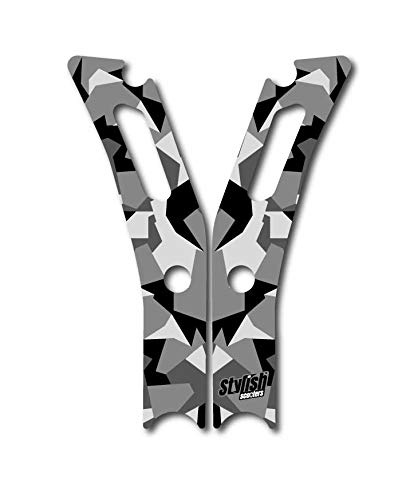 STYLISH SCOOTERS Xiaomi M365 Stickers, for Monorin V.2 Suspension, Black Camo Decoration, Vinyl Xiaomi M365 Sticker Kit
