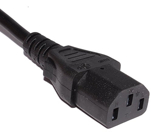 Image of PremiumAV 1-Meter Power Cable Cord - Black, Compatible with Desktop PCs, Monitors, Printers, UPS Units, and Electronic Devices for Reliable Power Supply