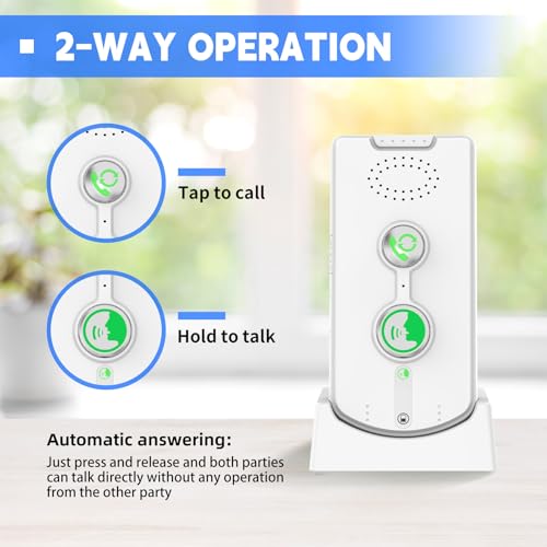 2 Way Intercom for Home Upgraded, Portable Wireless Intercom System for House with 5 Level Volume and Ringtones Adjustment Rechargeable for Hospital Hotel Office Business 4 Pack(White) by SmartTail - Used condition - Image 2