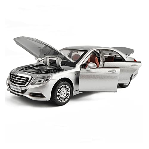 shuishuicui 1 32 para Mercedes-Benz Modelo Coche Aleación Zinc Seis Puertas Que Se Pueden Abrir Coche Juguete Regalo(Plata)