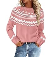 MEROKEETY Women's 2024 Fall Oversized Color Block Striped Sweater Crew Neck Long Sleeve Knit Pull...