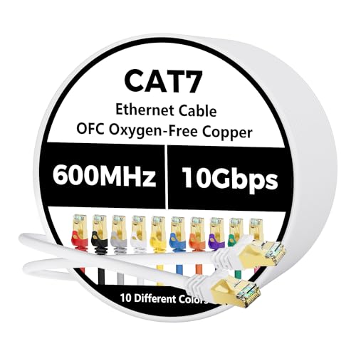 Câble Ethernet Cat 7 de 7,6 m réseau LAN RJ45 haut débit 10 Gbit/s SFTP