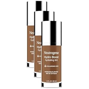 Neutrogena Hydro Boost Hydrating Tint with Hyaluronic Acid, Lightweight Water Gel Formula, Moisturizing, Oil-Free & Non-Comedogenic Liquid Foundation Makeup, 135 Chestnut Color 1.0 fl. oz (Pack of 3)