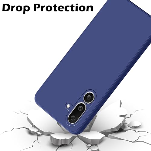 Image of amazon basics Back Cover for Samsung Galaxy M56 5G / Galaxy F56 5G | Ultra Slim Soft Rubberised Case | Matte Silicone Flexible Mobile Case | Camera Protection - Blue