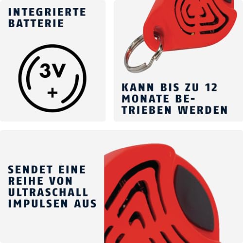 ABUS Zeckenschutz JC8320 JAN – handliche Ultraschall-Zeckenabwehr – Zeckenschutzmittel für Mensch und Hund – Anti-Zecken-Anhänger ohne Chemie – für Kinderwagen, Schlüsselbund, Kleidung oder Halsband