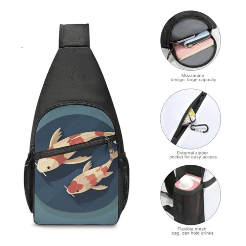 Bolso bandolera deportivo casual para pecho 15.4x8.3x3.5 in miniatura 5