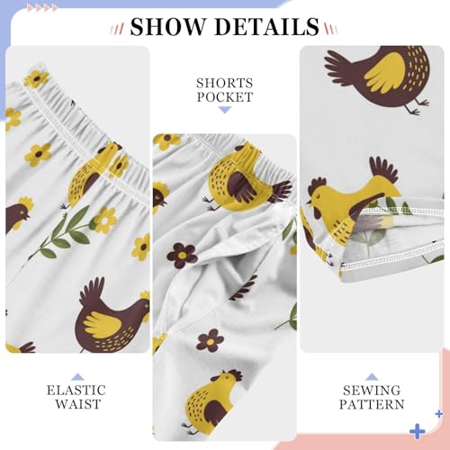 J JOYSAY Cartoon Rooster Flower Pajamas Pants Soft Long Pajama Bottoms Lounge Sleep Pants Size S-XL4