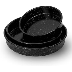 3-Pack Enamel Roasting Pan Set Round Deep Baking Pans10