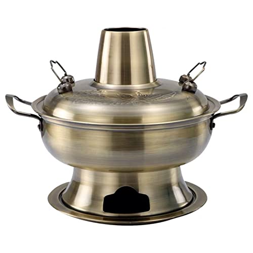 Olla vintage Shabu Shabu, sartén de acero inoxidable para cocinar en ollas calientes auténticas